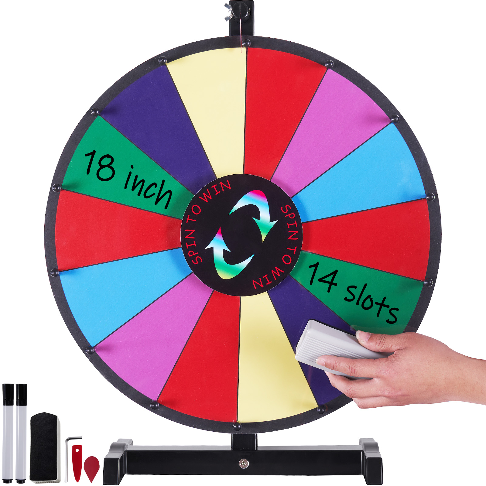 Party Games Spin The Wheel - SucceBuy 18/24/36 inch Spinning Prize Wheel