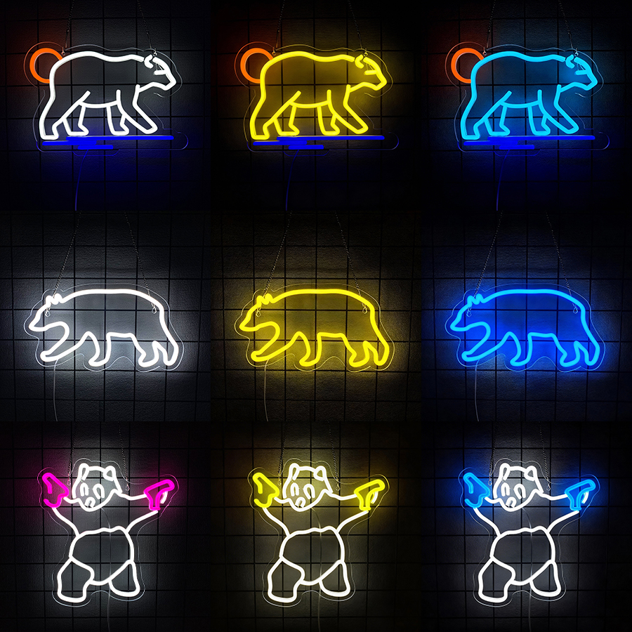 Zoo Party Games - Polar Bear Neon Sign For Wall