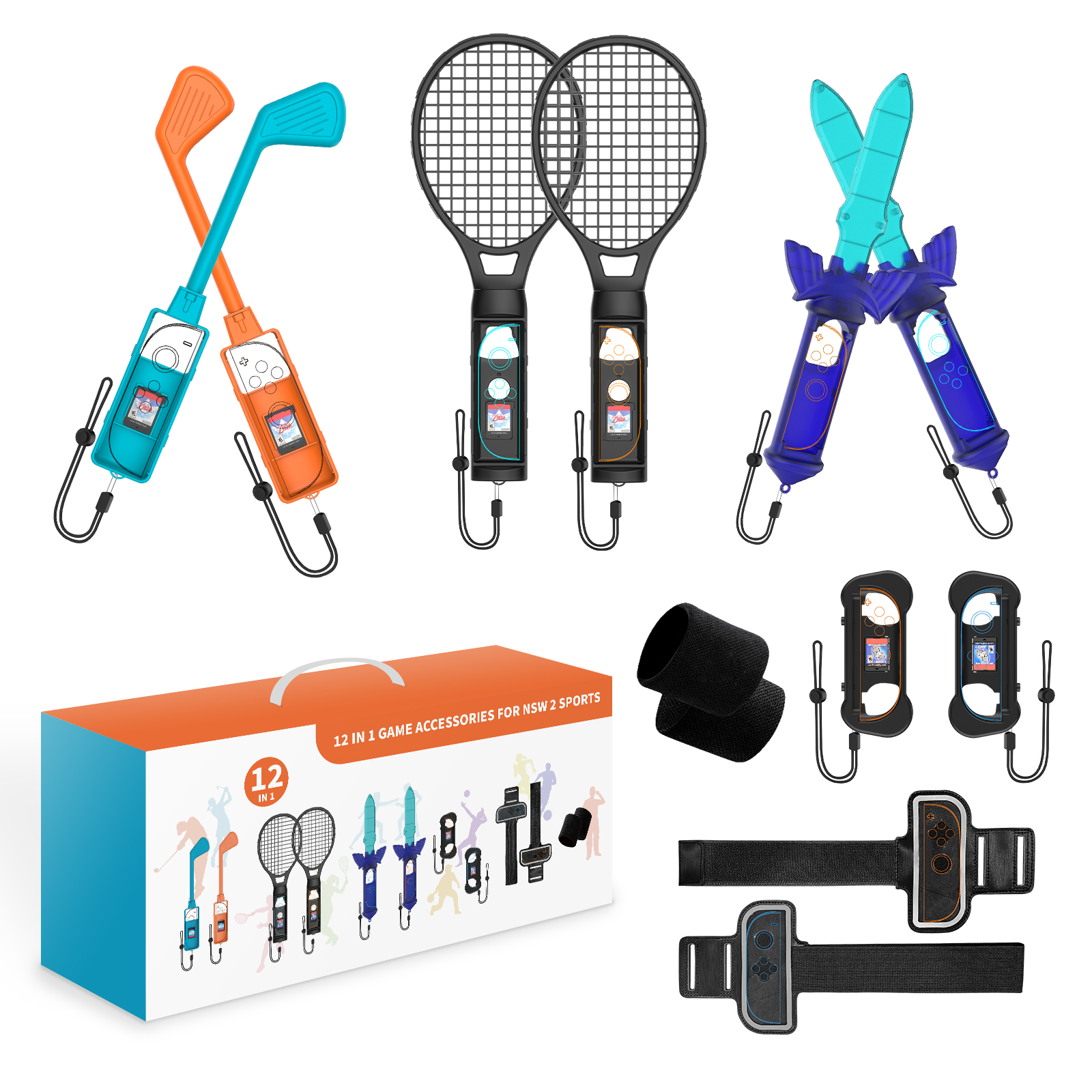 Party Games Nintendo Switch 2 - 12 in 1 Sports Accessories Set