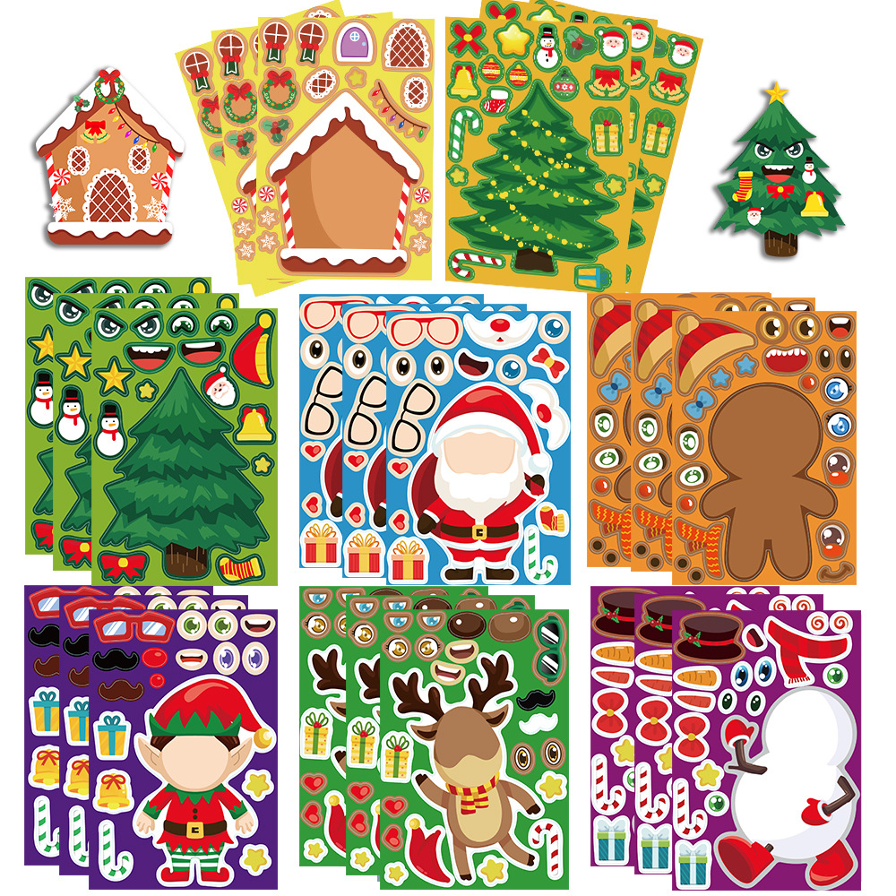 Party Games Instagram - 8 Sheets Christmas Puzzle Stickers Create