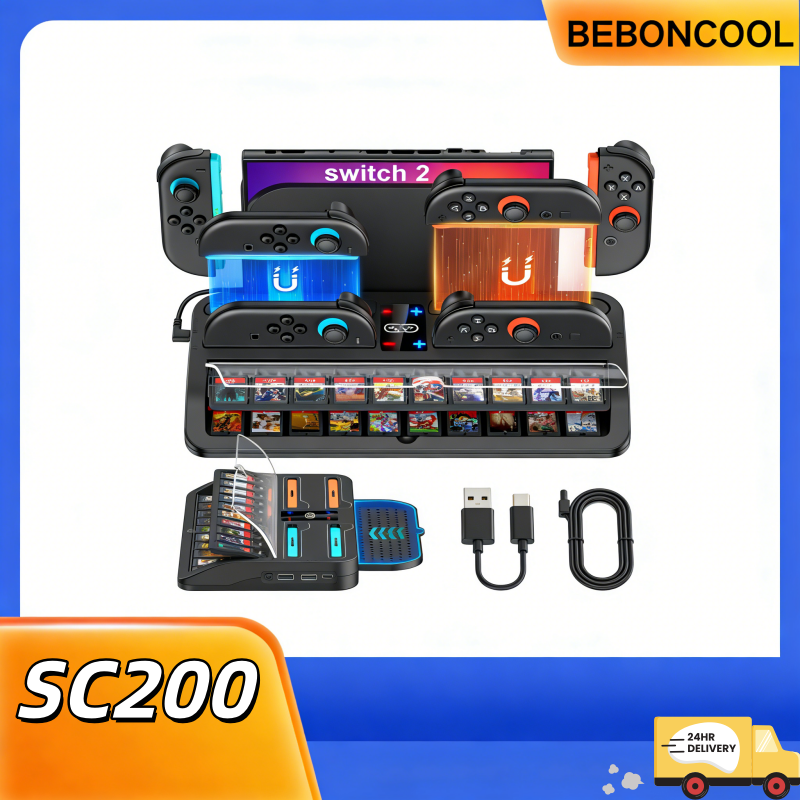 Party Games Nintendo Switch 2 - BEBONCOOL SC200 Switch2 Charging Dock 4-Controller