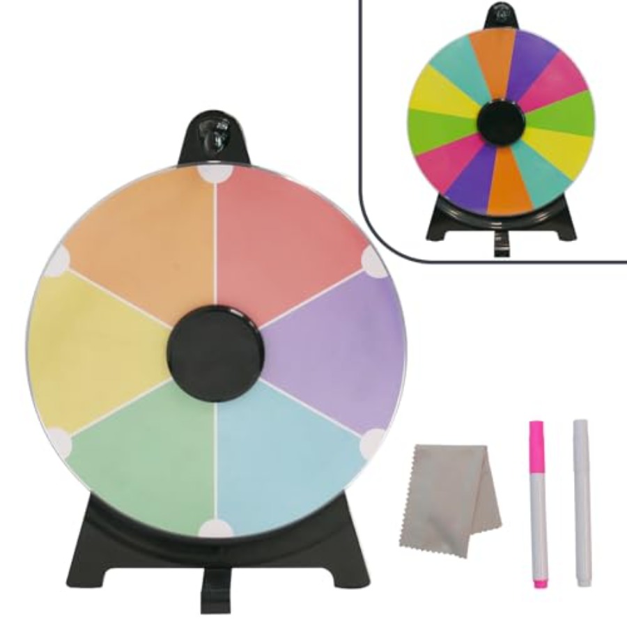Party Games Spin The Wheel - 12 Inch Spinning Prize Wheel with