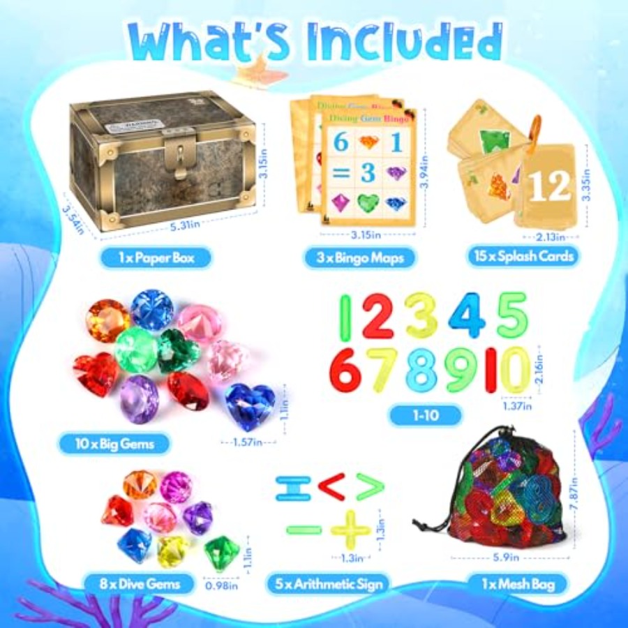 Pool Toys Diving Gems, 54 Pcs  - Scavenger Hunt Card ulasan dan harga