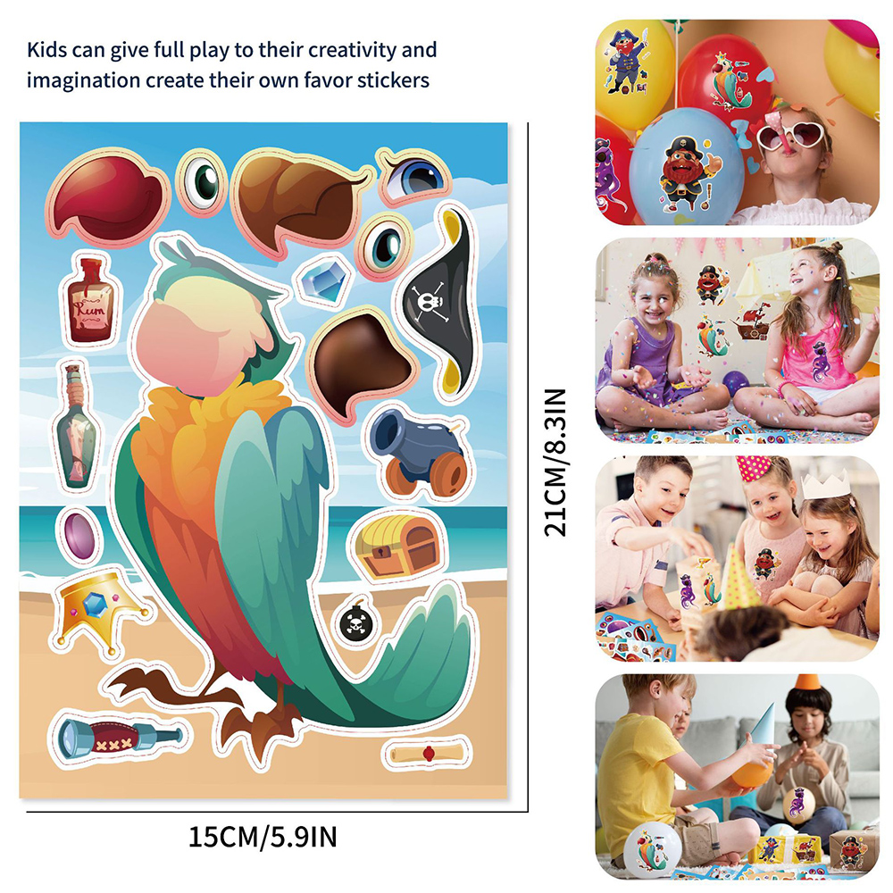 8/16Sheets Cool Pirate Ship Pu - Party Games Instagram ulasan dan harga