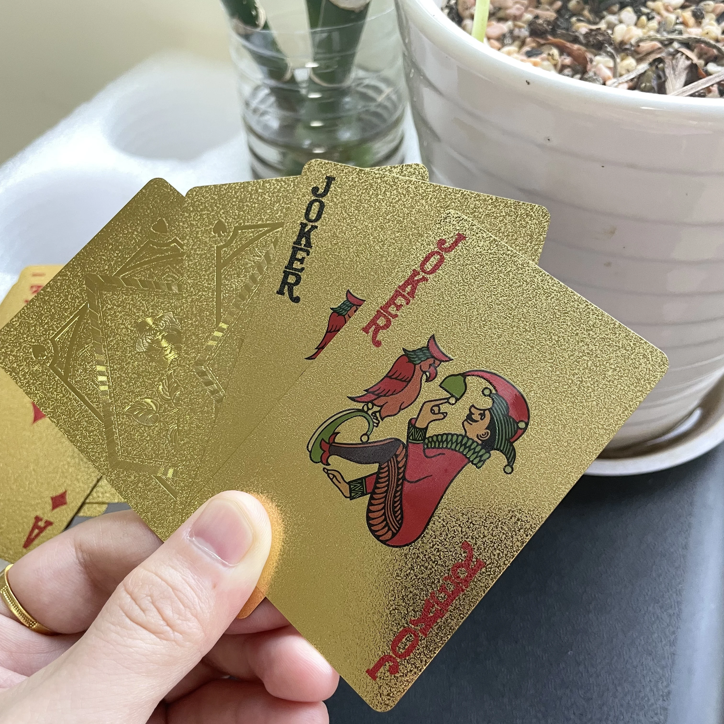 Gold Foil Skull Poker Cards Wa - Party Games Using Playing Cards ulasan dan harga