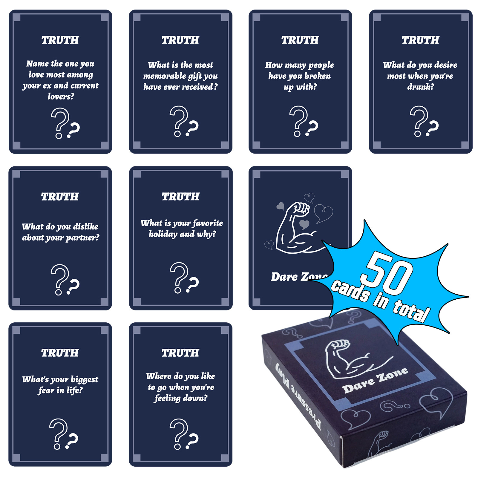 50Pcs Party Game Cards for Adu - Party Games Group For Adults ulasan dan harga