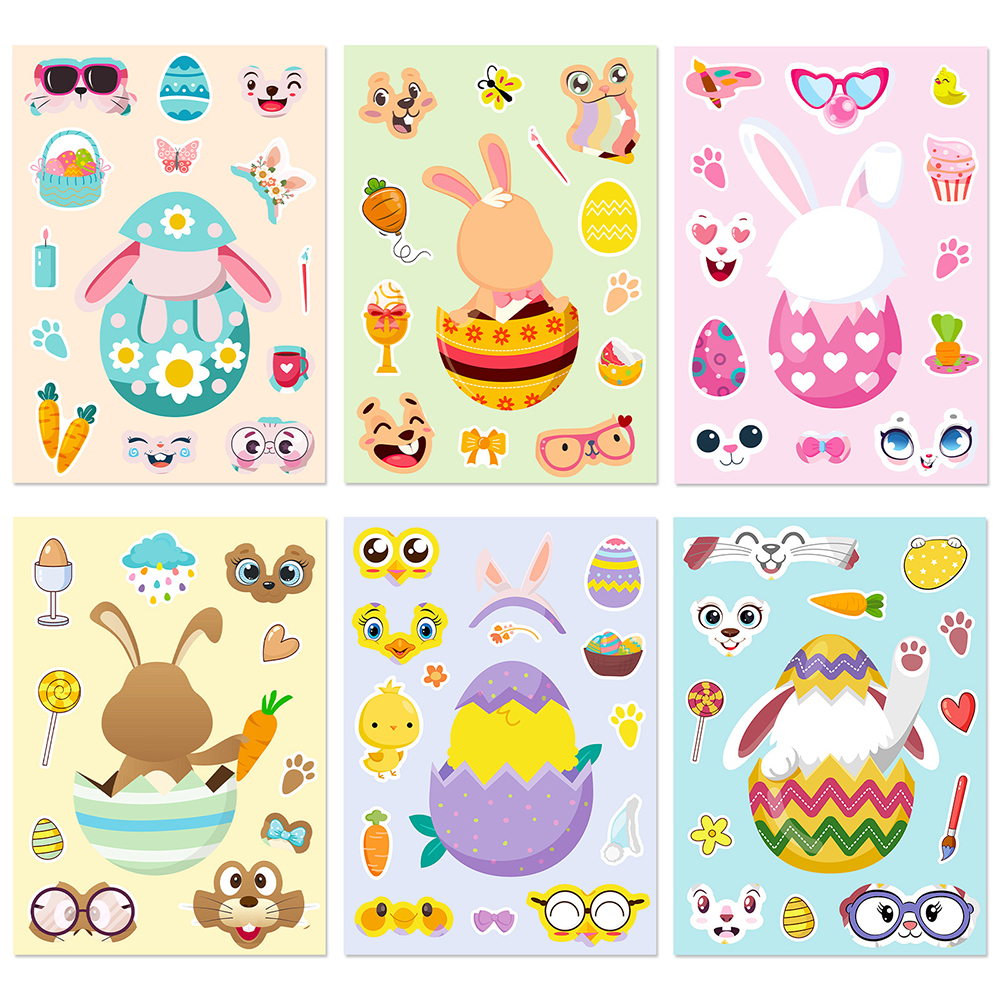 6/12Sheets Cute Easter Rabbit  - Party Games Instagram ulasan dan harga
