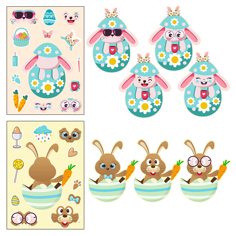6/12Sheets Cute Easter Rabbit  - Party Games Instagram ulasan dan harga