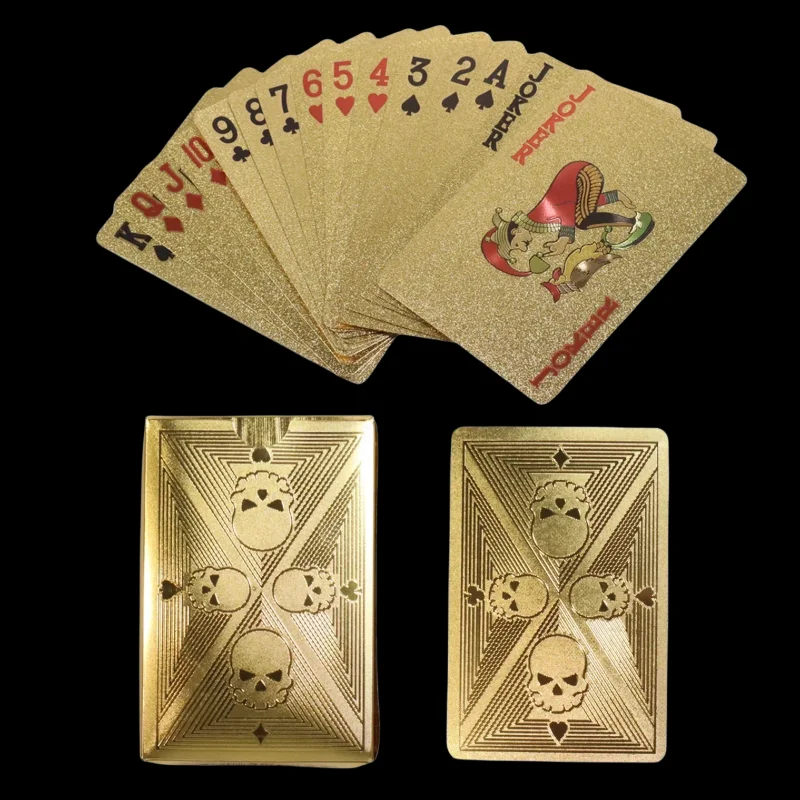 Gold Foil Skull Poker Cards Wa - Party Games Gender Reveal ulasan dan harga