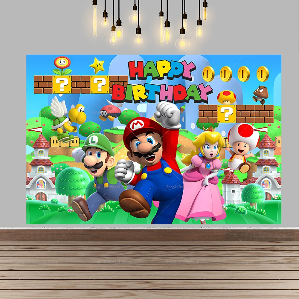 Super Mario Bros Game Backdrop - Party Games Mario ulasan dan harga