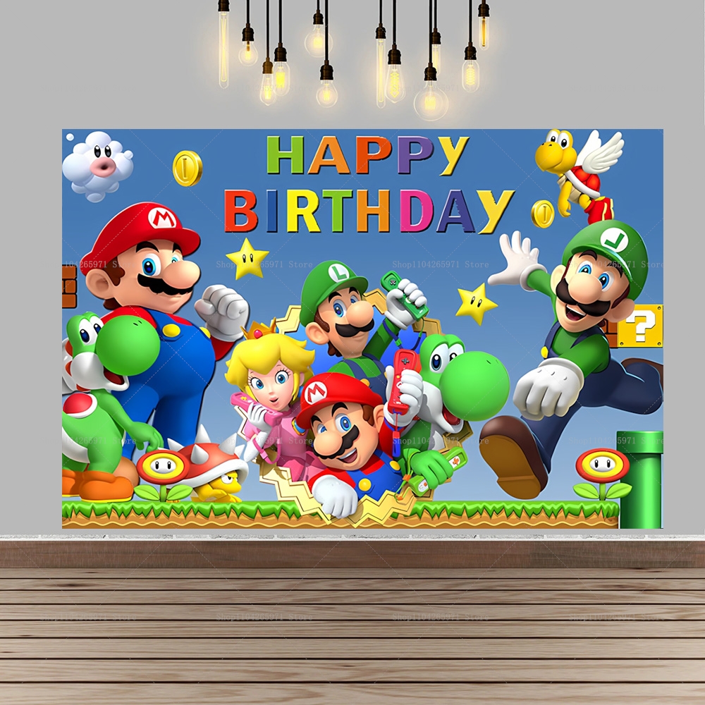 Super Mario Bros Game Backdrop - Party Games Mario ulasan dan harga
