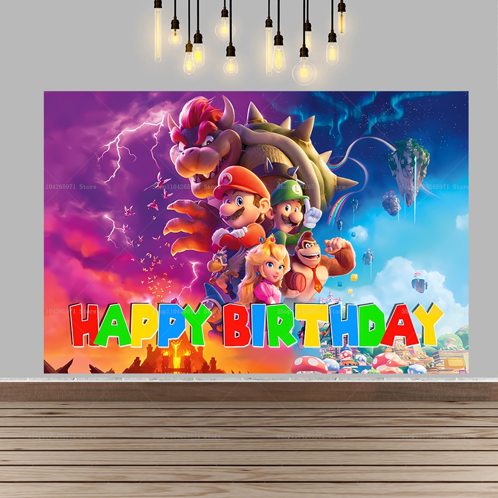 Super Mario Bros Game Backdrop - Party Games Mario ulasan dan harga