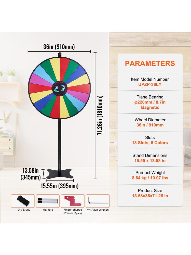 36 inch Spinning Prize Wheel,  - Party Games Spin The Wheel ulasan dan harga