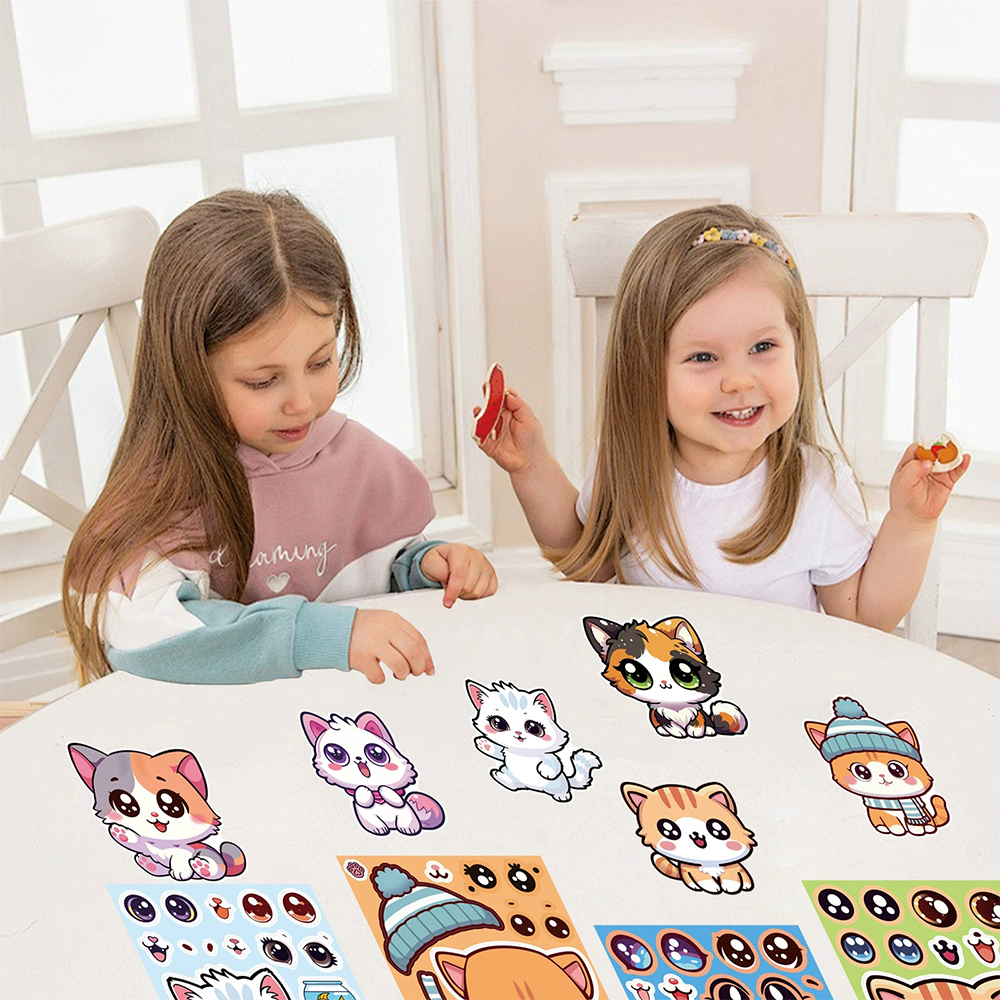 8/16Sheets Cute Cat Cartoon Ma - Party Games Instagram ulasan dan harga