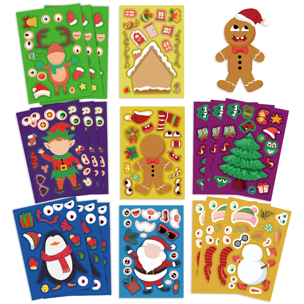 8/16Sheets Cartoon Christmas M - Party Games Instagram ulasan dan harga