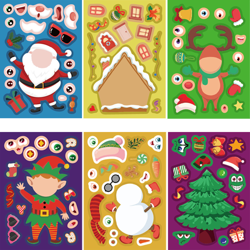 8/16Sheets Cartoon Christmas M - Party Games Instagram ulasan dan harga