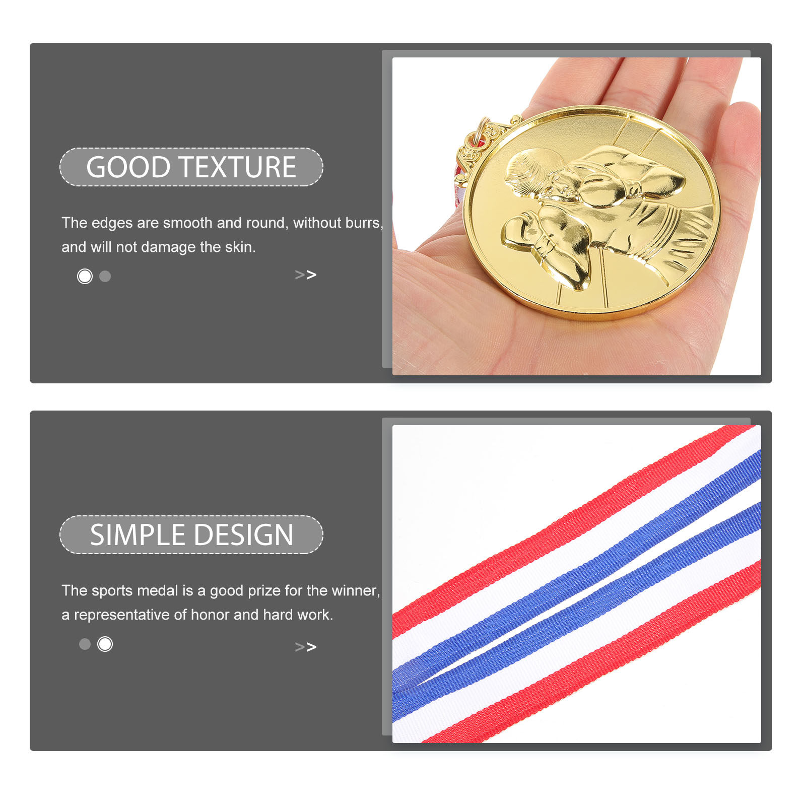 4Pcs Gold Boxing Medals Zinc A - Party Games Competition ulasan dan harga