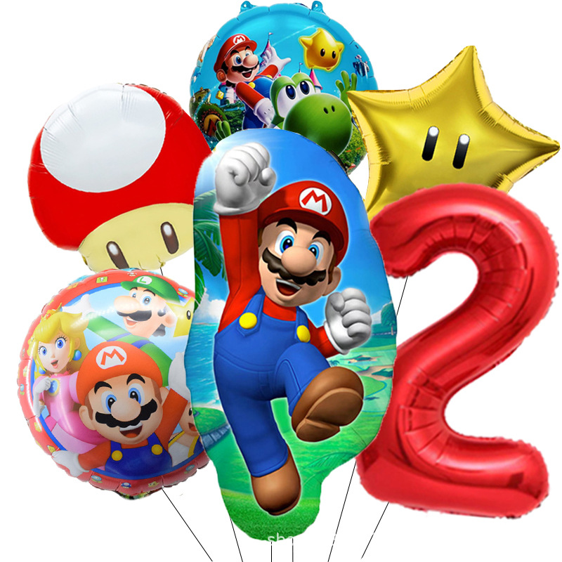 6pcs Mario Bros Balloon Childr - Party Games Mario ulasan dan harga