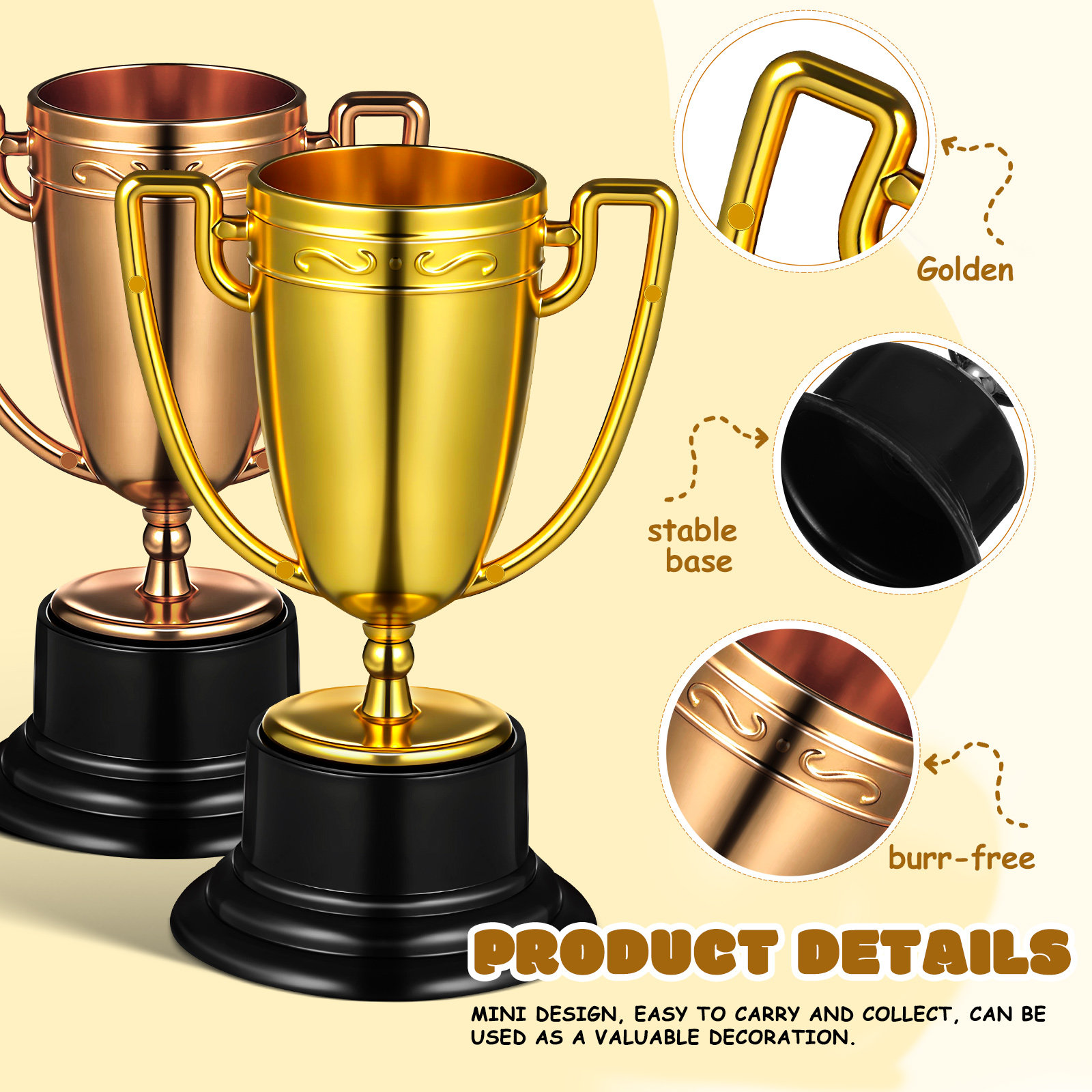 3Pcs Trophy Award Kids Small S - Party Games Competition ulasan dan harga