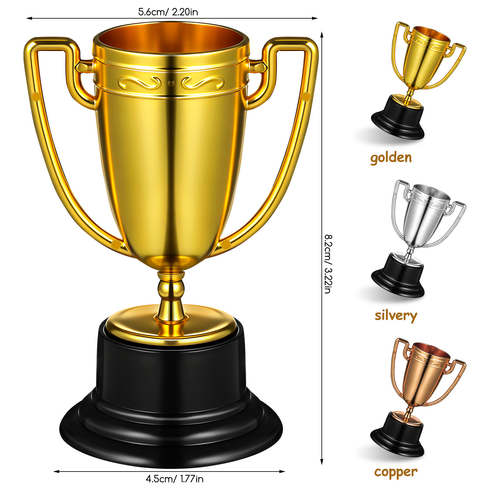 3Pcs Trophy Award Kids Small S - Party Games Competition ulasan dan harga