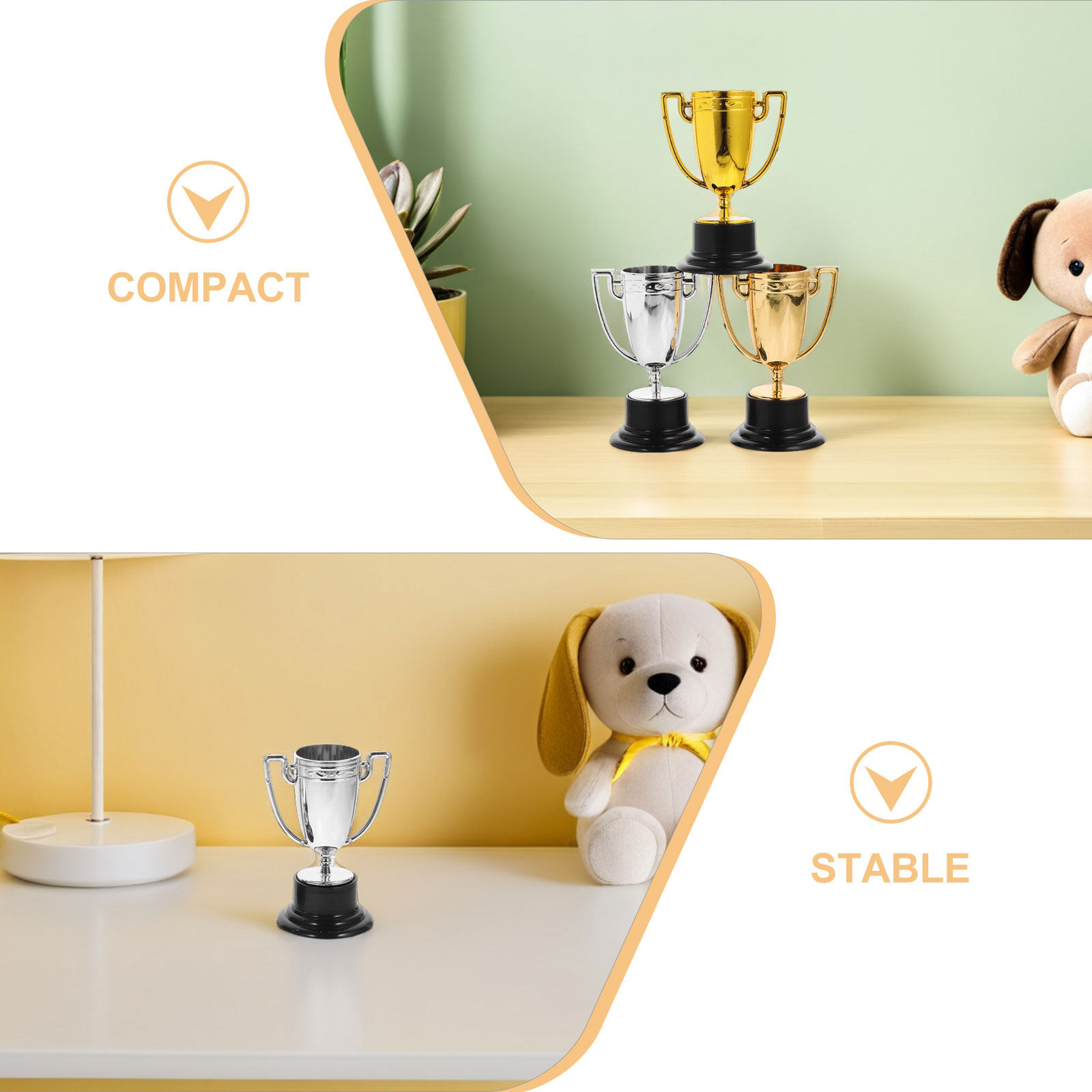 12Pcs Mini Trophy Cups Gold Si - Party Games Competition ulasan dan harga
