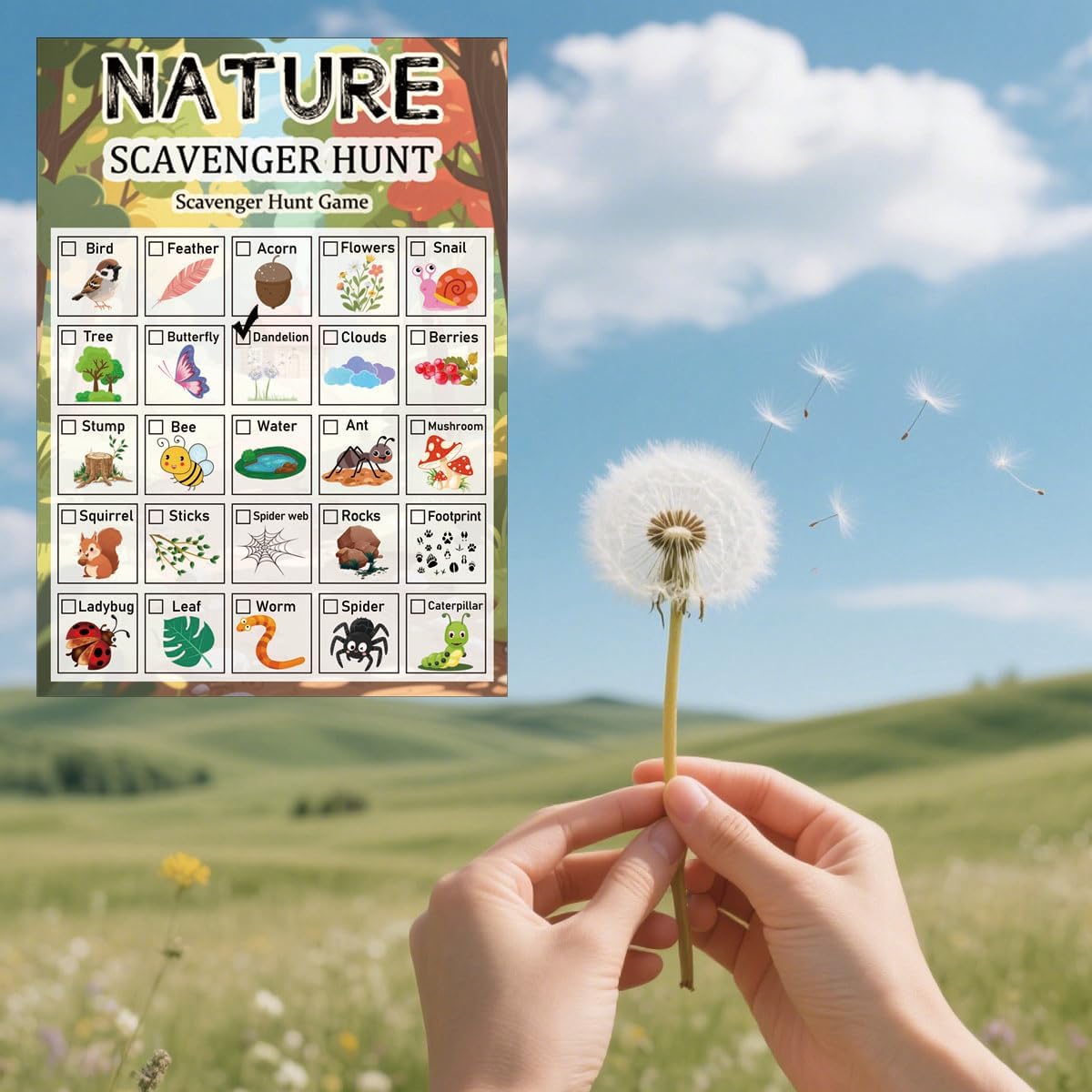 30 Pcs Nature Scavenger Hunt C - Scavenger Hunt Card ulasan dan harga